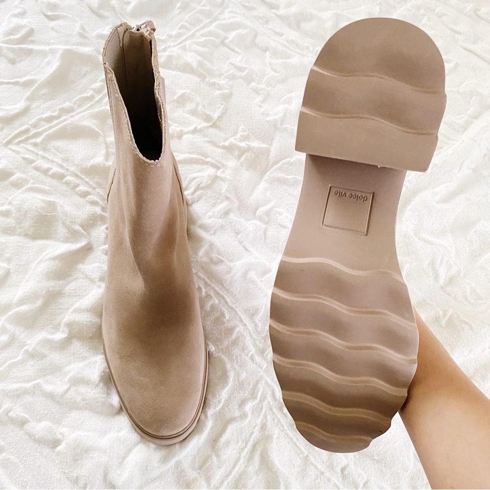 Dolce Vita Beige Suede Ankle Boots - Picture 10 of 10